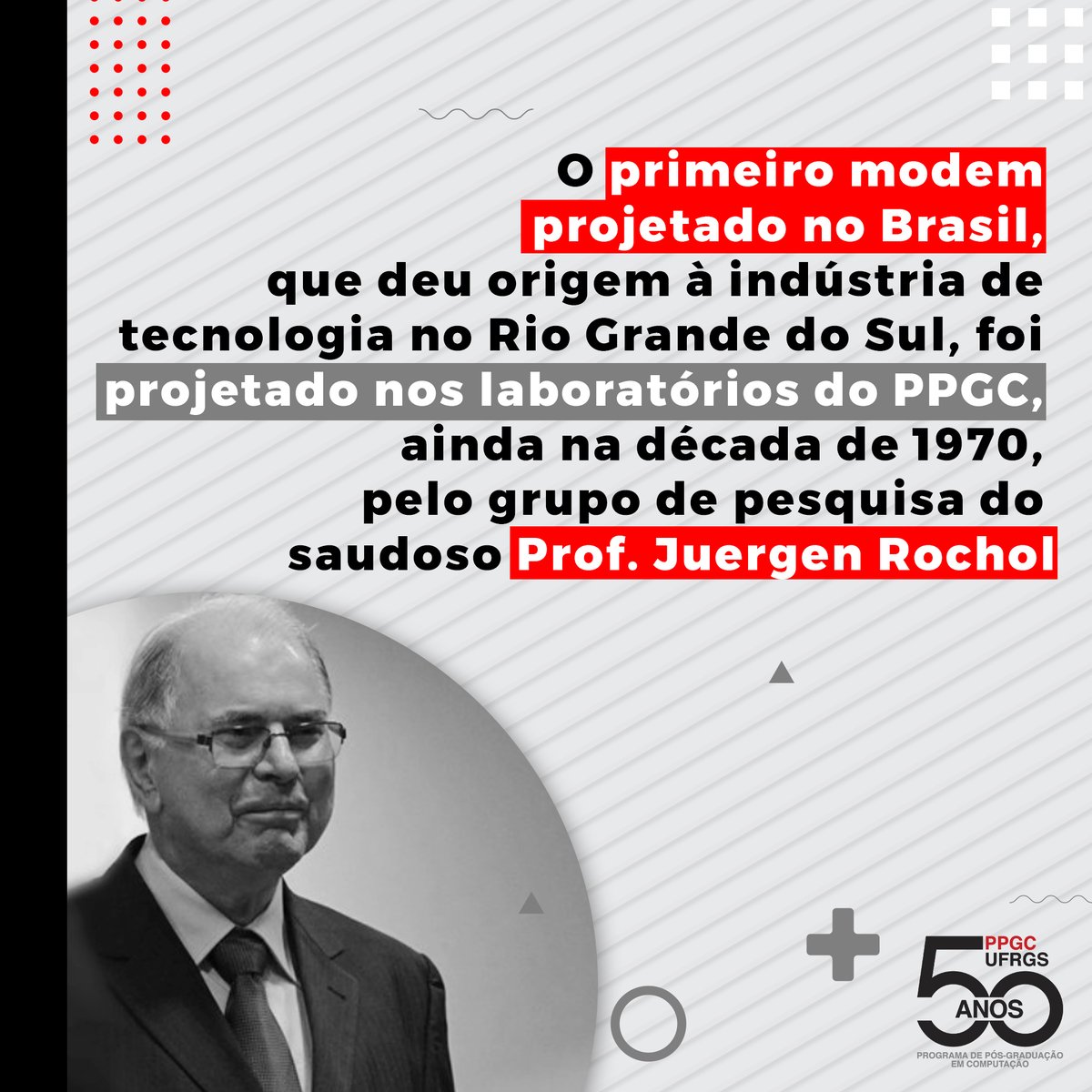 INF_UFRGS's tweet photo. Nos laboratórios do PPGC, na década de 1970, nasceu o primeiro modem projetado no Brasil, marcando o início da indústria de tecnologia no RS. Este feito foi fruto do trabalho do saudoso Prof. Juergen Rochol e seu grupo de pesquisa. #ppgc #InovaçãoHistórica #UFRGS #INF https://t.co/OCEGfoCJpj