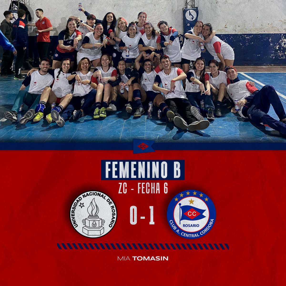 🅰️ ¡¡¡𝗗𝗘 𝗣𝗥𝗜𝗠𝗘𝗥𝗔!!!

Por la 6º fecha de la Zona Campeonato de la Primera B femenina, Central Córdoba venció 1-0 a UNR y logró el ascenso a la primera división del futsal rosarino a falta de tres fechas para el cierre del torneo.

⚽️ Mia Tomasin

#VamosCharrua 🔵🔴