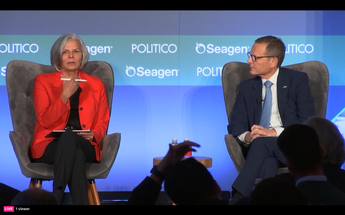 ASCO's tweet photo. "[T]here are estimates you could have a 20% improvement in all cancer mortality essentially overnight if you simply distributed current knowledge to all eligible patients," our CEO Dr. @CliffordHudis shared w/@POLITICO panel on Cancer Moonshot. #PoliticoLive #ASCOAdvocacy https://t.co/VPaV0uVszS