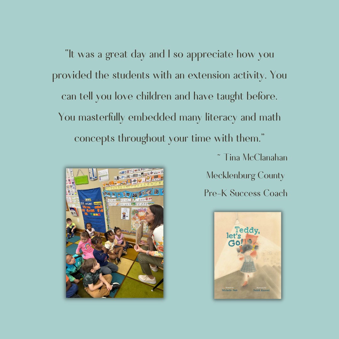 There's nothing like a school visit to excite and inspire children's imaginations (It's rather great for the author, too!)📚🧡 @EnchantedLion @NahidKazemi56 @stormliterary #TeddyLetsGo #authorvisit #MeckPreK #preschool #picturebook #literacy #education