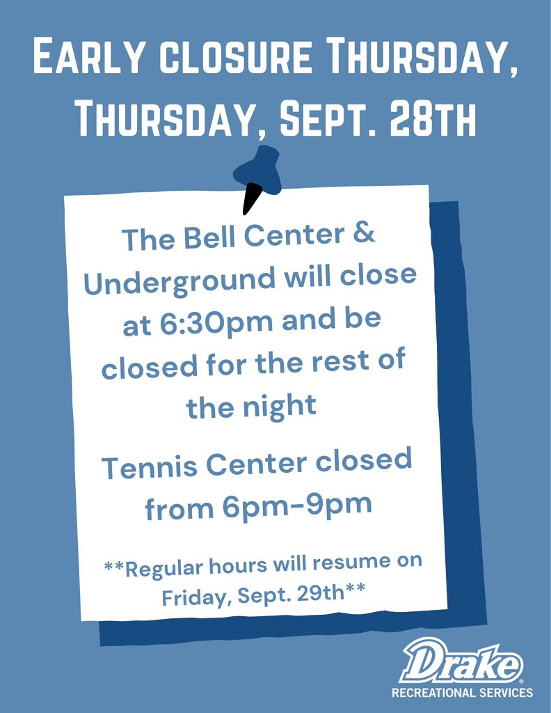 DrakeRec's tweet image. 🚨Early closure tonight🚨