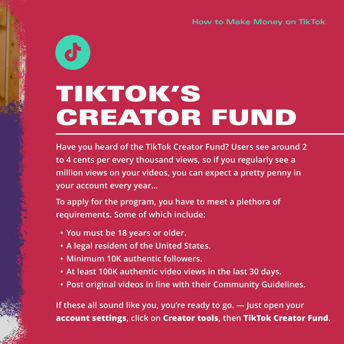 symphonicdist's tweet photo. 💸 Are you on @TikTok and wish you could make some money from your efforts? No problem! ⁠
⁠
From their official #CreatorFund to independent #marketing and more, here’s what you can do…⁠
⁠
Want more info? https://t.co/peNUsDRshw https://t.co/DeHux6Dxa6