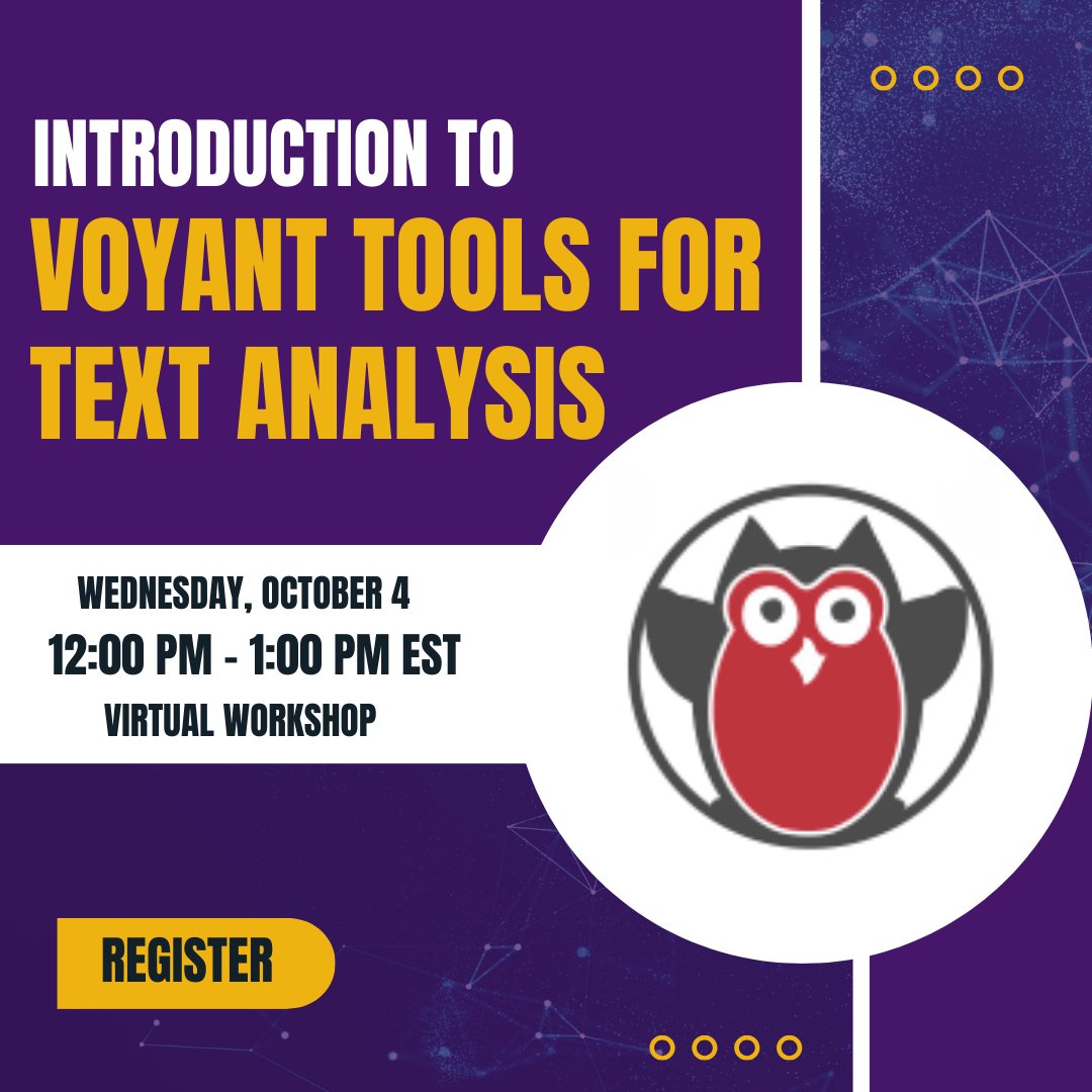 Dive into the world of text analysis with Voyant Tools October 4th, 12:00pm - 1:00pm EST 📚No experience or programming skills required! Explore the power of text visualization & analysis. Register here: albany.libcal.com/event/11146359 #TextAnalysis #VoyantTools #DataAnalysis