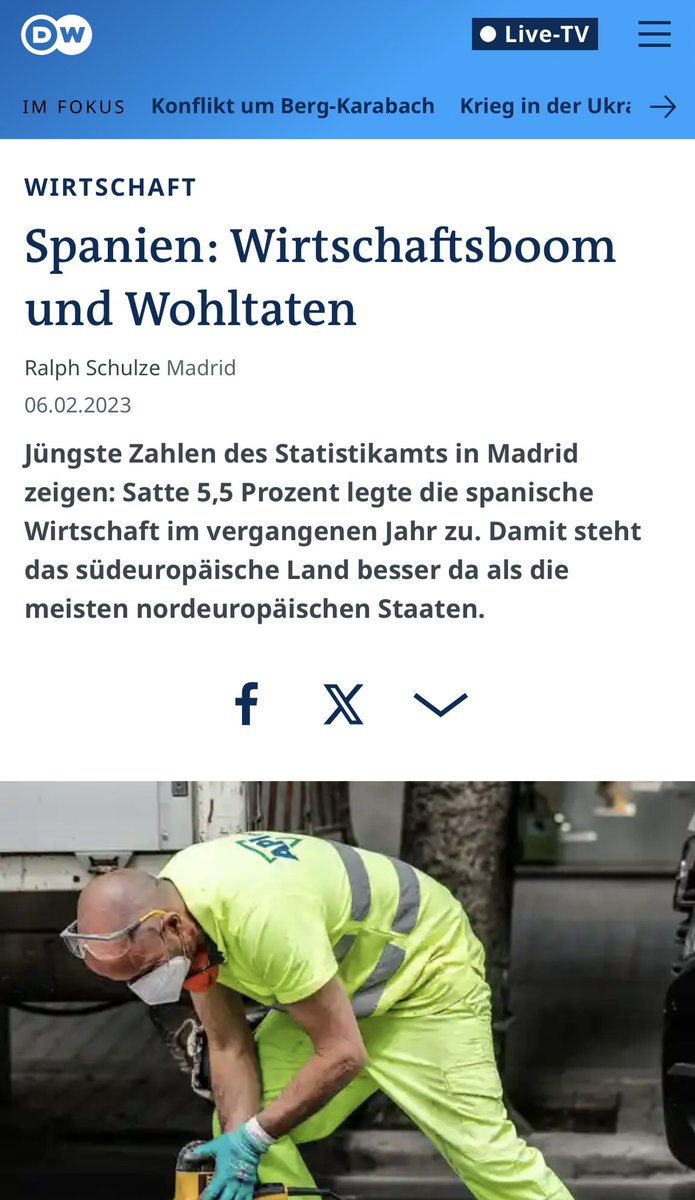 FabioDeMasi's tweet photo. Während die Ampel mit ihrem finanzpolitischen Salafismus Deutschlands Wirtschaft in den Keller jagt, hat Spanien mit Staatsausgaben und Markteingriffen Inflation erfolgreicher bekämpft und Wirtschaft stimuliert. Wären Wirtschaftsdaten ein Leistungstest wie Bundesjugendspiele wäre Lindner schon am Turnschuhe binden gescheitert.