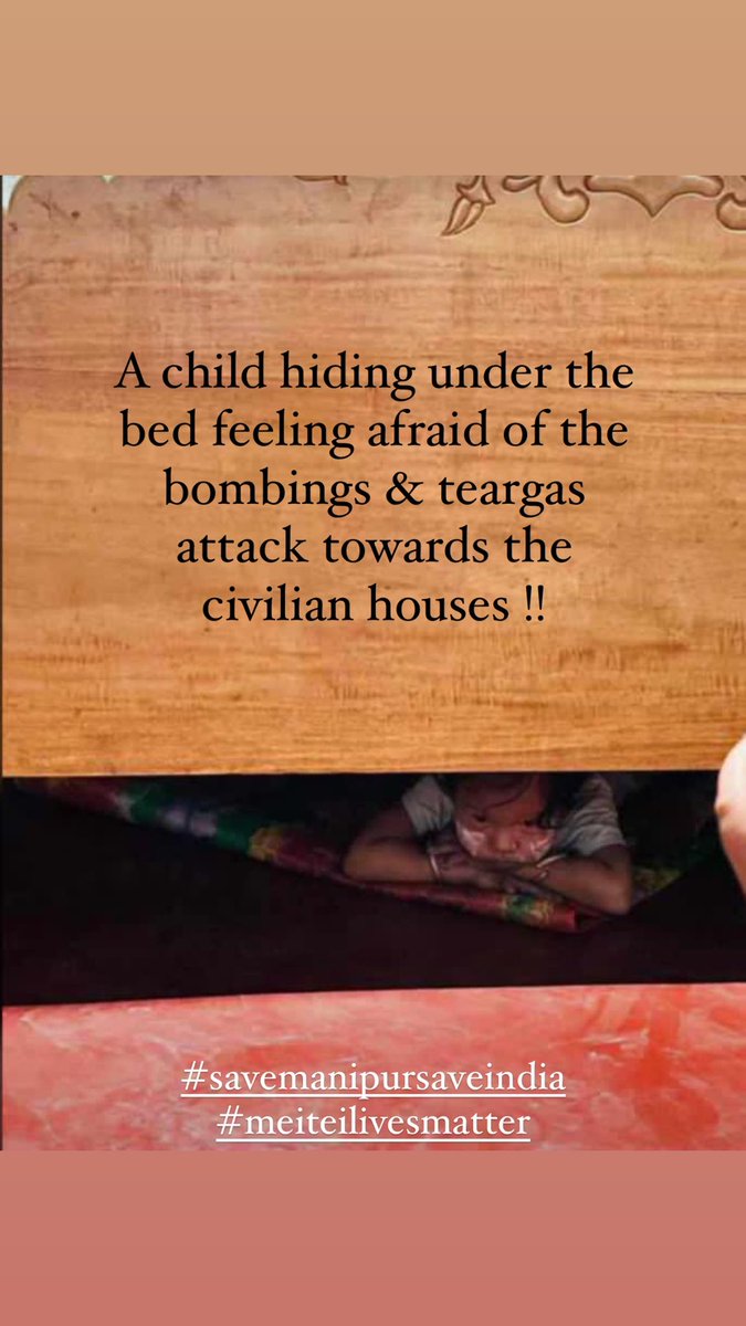 What will these kids grow up to be if not traumatized by this war? What is their future? Not safe in their own land, in their own house.Where is their refuge?
#MeiteiLivesMatter #KukiWarCriminals #MeiteiAgainstNarcoTerrorism #KukiSeparatist #KukiAtrocites #SaveMeiteiSaveIndia