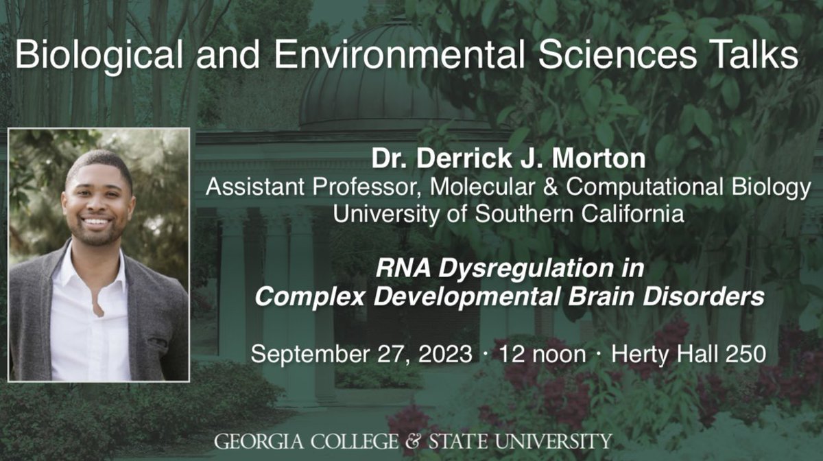 Dr. Derrick J. Morton (@dmortonphd) on Twitter photo Had a great time visiting <a href="/GCSUBobcats/">GCSU Bobcats</a> yesterday! Very impressed with the biology undergraduate and master’s student researchers! Lots of students intersted in PhD programs - consider doing some recruitment and outreach here!! 👨🏽🔬 Had a great time visiting <a href="/GCSUBobcats/">GCSU Bobcats</a> yesterday! Very impressed with the biology undergraduate and master’s student researchers! Lots of students intersted in PhD programs - consider doing some recruitment and outreach here!! 👨🏽🔬