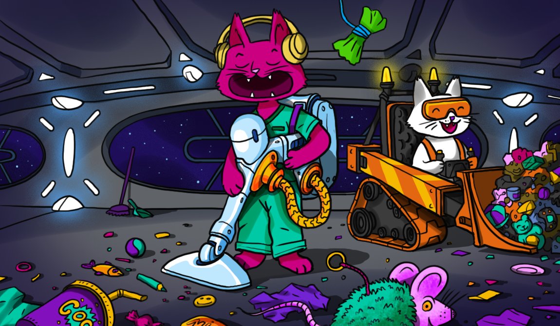 Lots of fun makes lots of mess 

Our clean up crew is the best in the cosmos 💪

So, time to have fun again! 😼