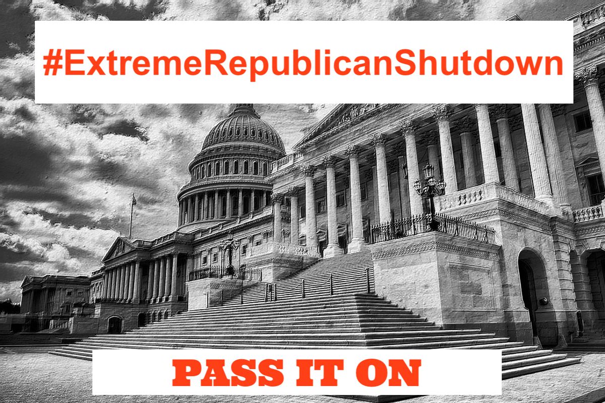 Government shutdowns hurt Americans. And make no mistake— If there is a shutdown it belongs to one party & one party only. The Republican Party. Not just MAGA. ALL OF THEM. You hear that “moderates”? This #ExtremeRepublicanShutdown belongs to YOU too. So, good luck with that.