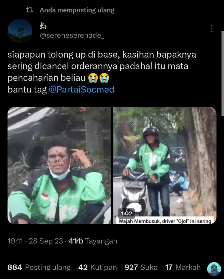 💚 minta bantuan RT kalian guys, kasian si bapak 🙏

Ntar sender drop linknya di rep 🙏