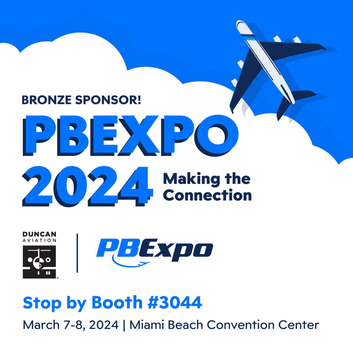 PBExpo's tweet photo. Duncan Aviation is the largest privately owned business jet service provider in the world.

Visit them at Booth #3044 to make a connection.

Sponsorship opportunities are still available: https://t.co/UcQQWKwXn8

#PBEXPO #MakingTheConnection #Aviation #BronzeSponsor https://t.co/ejrpOyo9NF