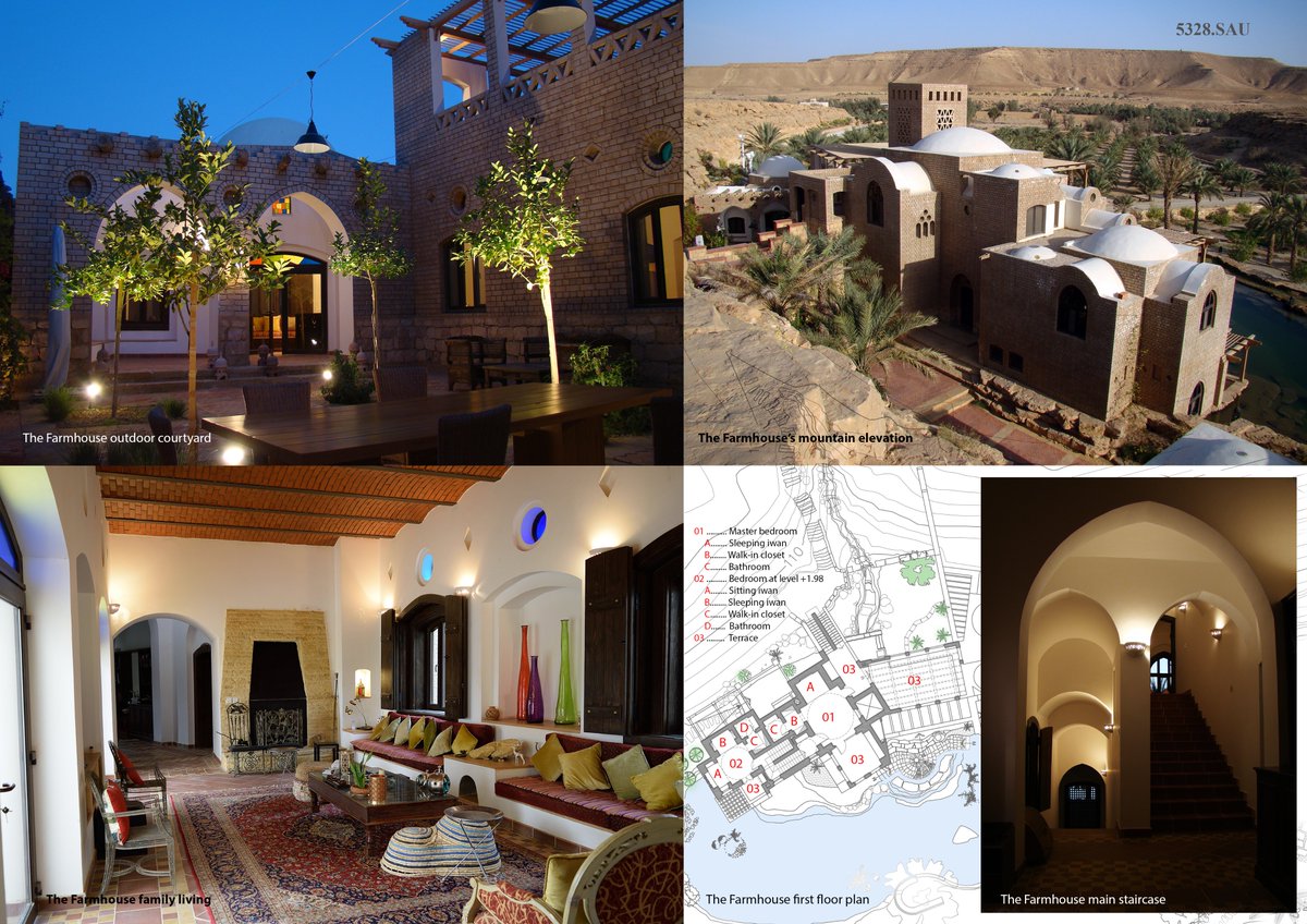 Adeem_Consult's tweet photo. مشروع بيت مزرعة القرينة الذي صممناه في مزرعة خاصة في مدينة القرينة والتي تبعد 80 كم شمال مدينة الرياض
المشروع قد تم إنشاؤه بنظام الحوائط الحاملة المبنية الطبقات السفلى منها من الحجر الطبيعي ويعلوه�� طوب من التربة المضغوطة المثبتة CSEB Compressed Stabilized Earth Blocks والذي انتجناه من تربة المزرعة مع بناء الأسقف بأسلوب القباب والأقبية المبنية من مزيج بين طوب التربة المضغوطة والطوب الأحمر الفخاري وبدون استخدام أي خرسانة مسلحة.
المشروع حاز على جائزة باكو الدولية للعمارة لدورتها الخامسة سنة 2021 والتي يشرف عليها الاتحاد الدولي للمعماريين وحاز على جائزة حسن فتحي للعمارة سنة 2016 وتم ترشيحه رسميا لجائزة الأغاخان الدولية لدورتيها 2016 و 2019
#عمارة_مستدامة
#عمارة_صادقة
#عمارة_محلية
#تصميم_بيئي
#البناء_بالتربة
#طوب_التربة_المضغوطة
#عمارة_من_أجل_الإنسان
#مسكن_مزرعة
#البناء_في_الصحراء