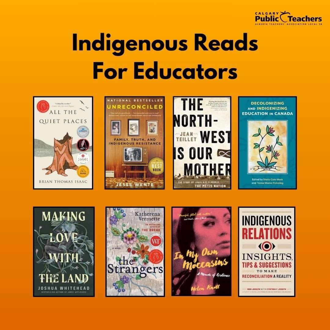 ATA38's tweet photo. Today, we’re highlighting books for educators to deepen their commitment to Truth &amp; Reconciliation! This is a small sample of the many books that are out there, &amp; we encourage folks to share their favourite books with us. These books can be used in your book clubs &amp; PD all year! https://t.co/iVvZAywIM4