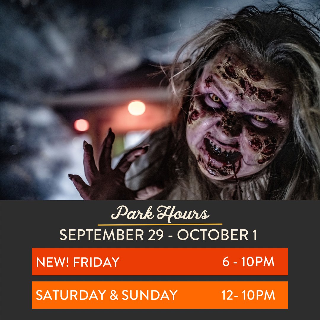 We can’t wait to welcome you back to Lake Compounce for the return of Phantom Fall Fest this weekend! 🥳

Hang on to your friends through more fog, more freaks, more FX- like the new, next-level mayhem of mAlice in Wonderland. 🕷