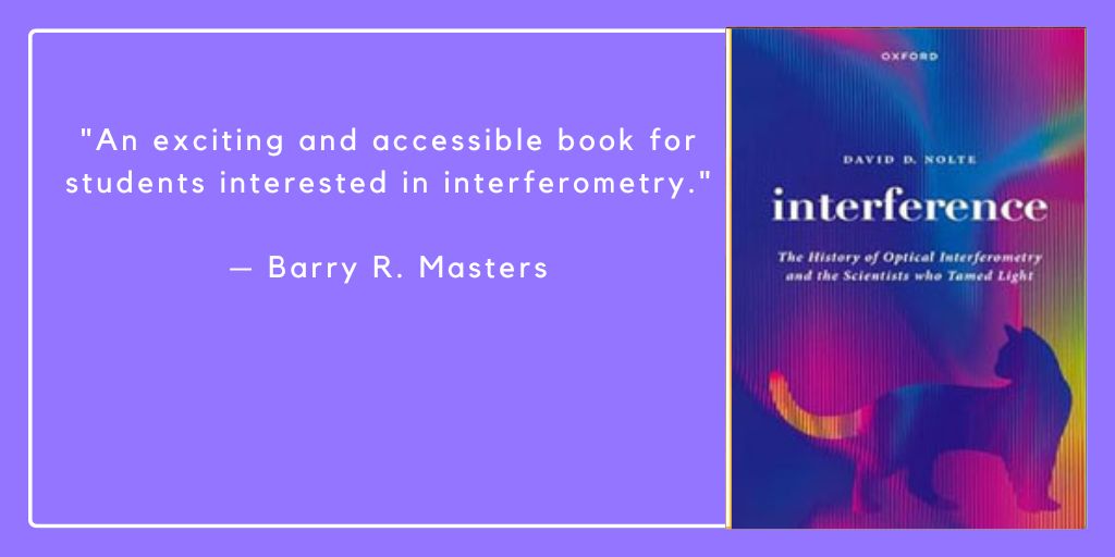 OPNmagazine's tweet image. Book review: Interference: The History of Optical Interferometry

Read more here: ow.ly/q9os50PQPAL

#Optical #Interferometry #optics #physics #light #quantummechanics