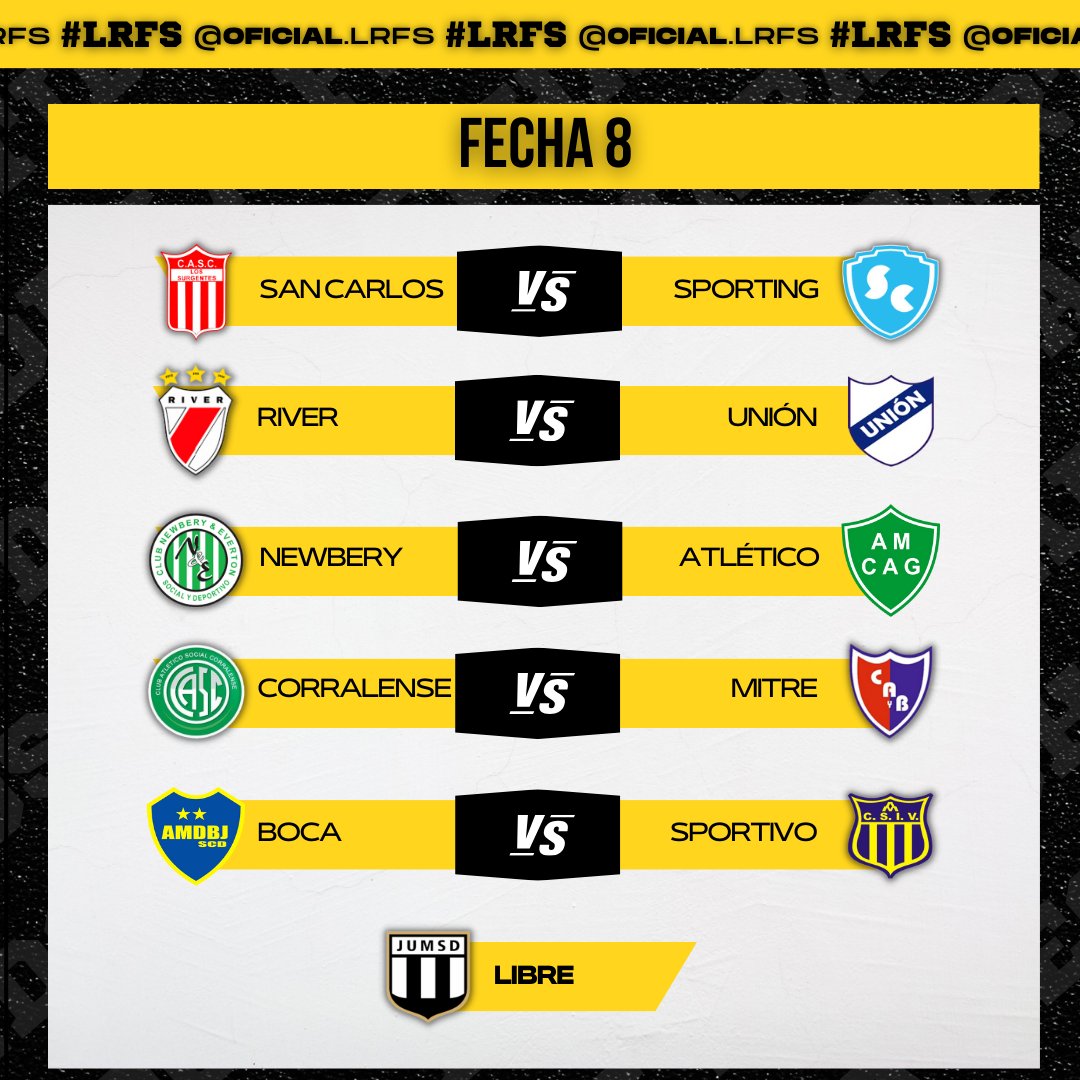 Oficial_lrfs's tweet photo. #FutbolInfantil

🏆⚽️Programación de la #Fecha8

🗓Sábado 30/09

⏰A partir de las 14hs.

#LRFS https://t.co/Z74VabcraS