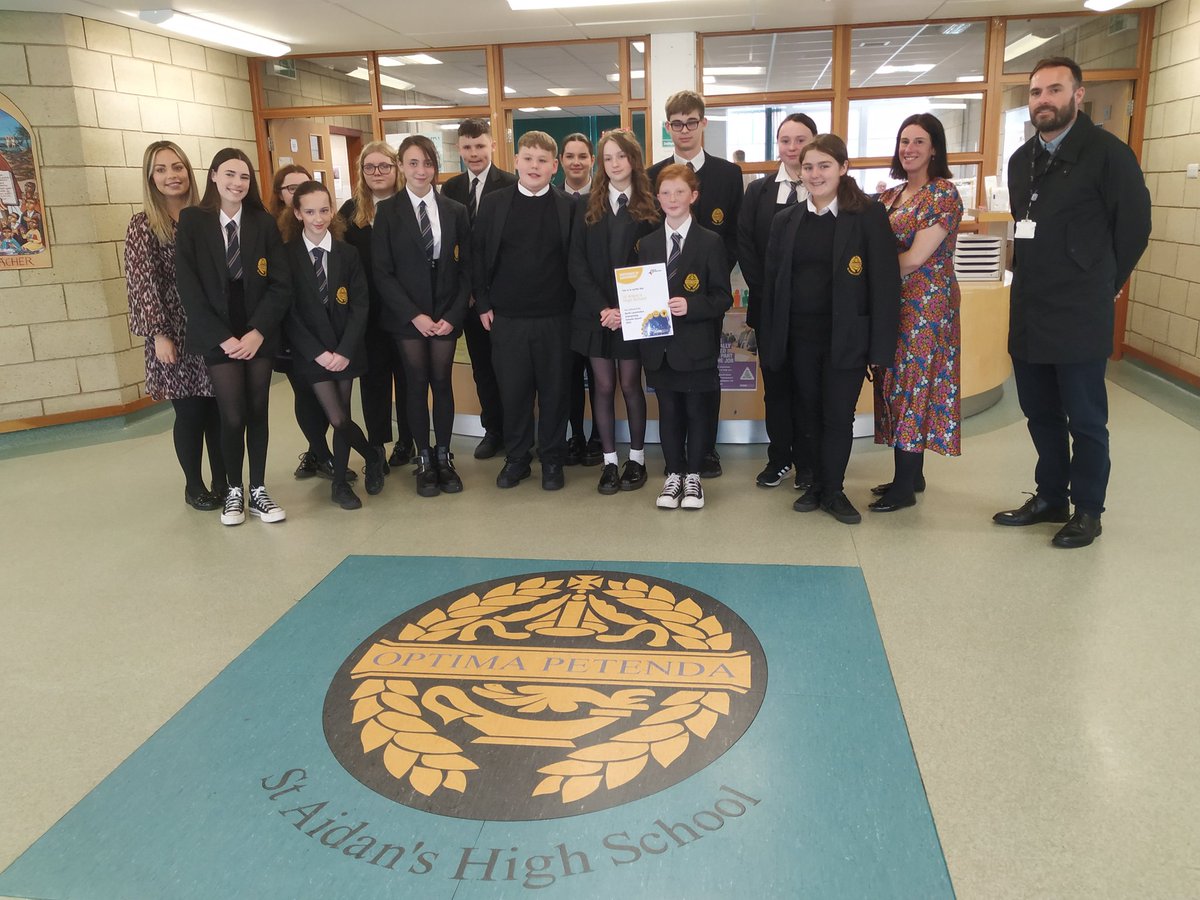 StAidansDYW's tweet photo. Today we were presented with our Enterprising Schools Award. Pupils from our St Vincent de Paul group were fantastic in explaining all the work they did last year and the skills they developed. Well done to the whole school community 😊
#enterprisenlc https://t.co/2cpt9kBBUj