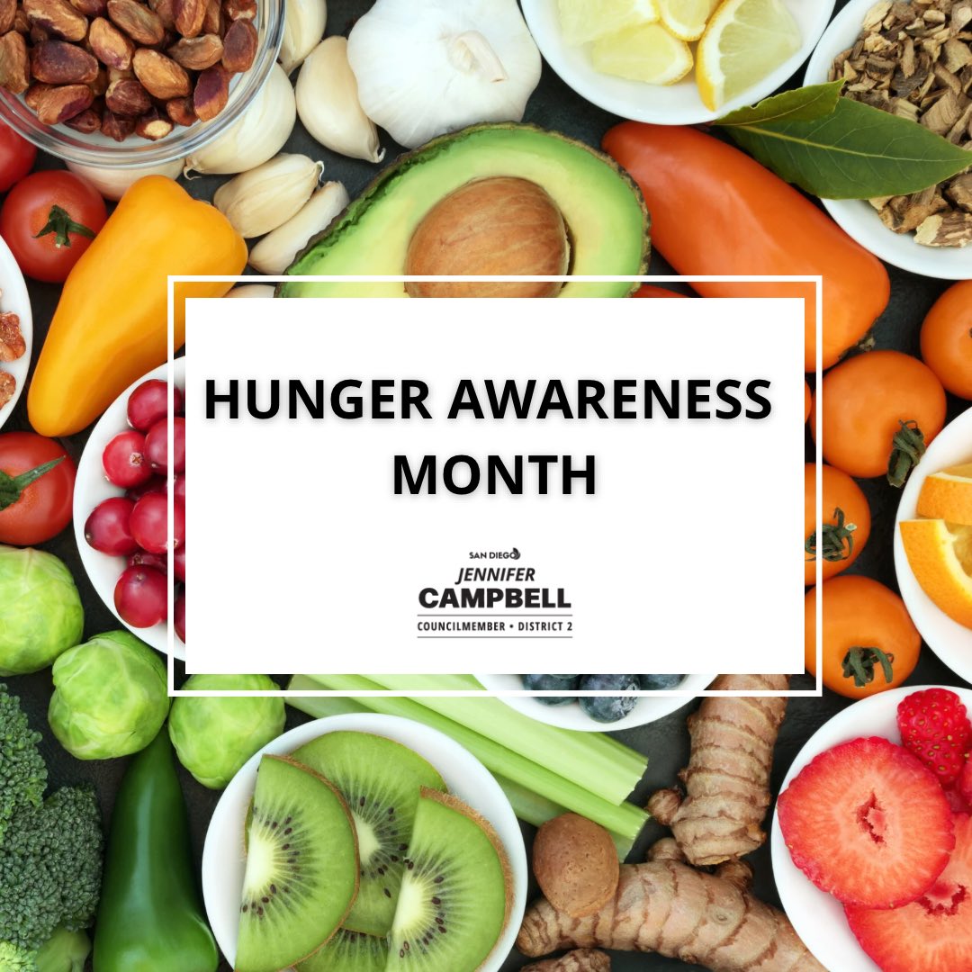 CM_Jencampbell's tweet image. It’s #HungerAwarenessMonth!

TY to the @SDFoodBank &amp;amp; the @SDHungerCo for their excellent work ensuring that San Diegans have access to food, while also supporting research, education &amp;amp; advocacy related to this important issue. 🫐🍎🥦

#HungerFreeSD #FoodBank