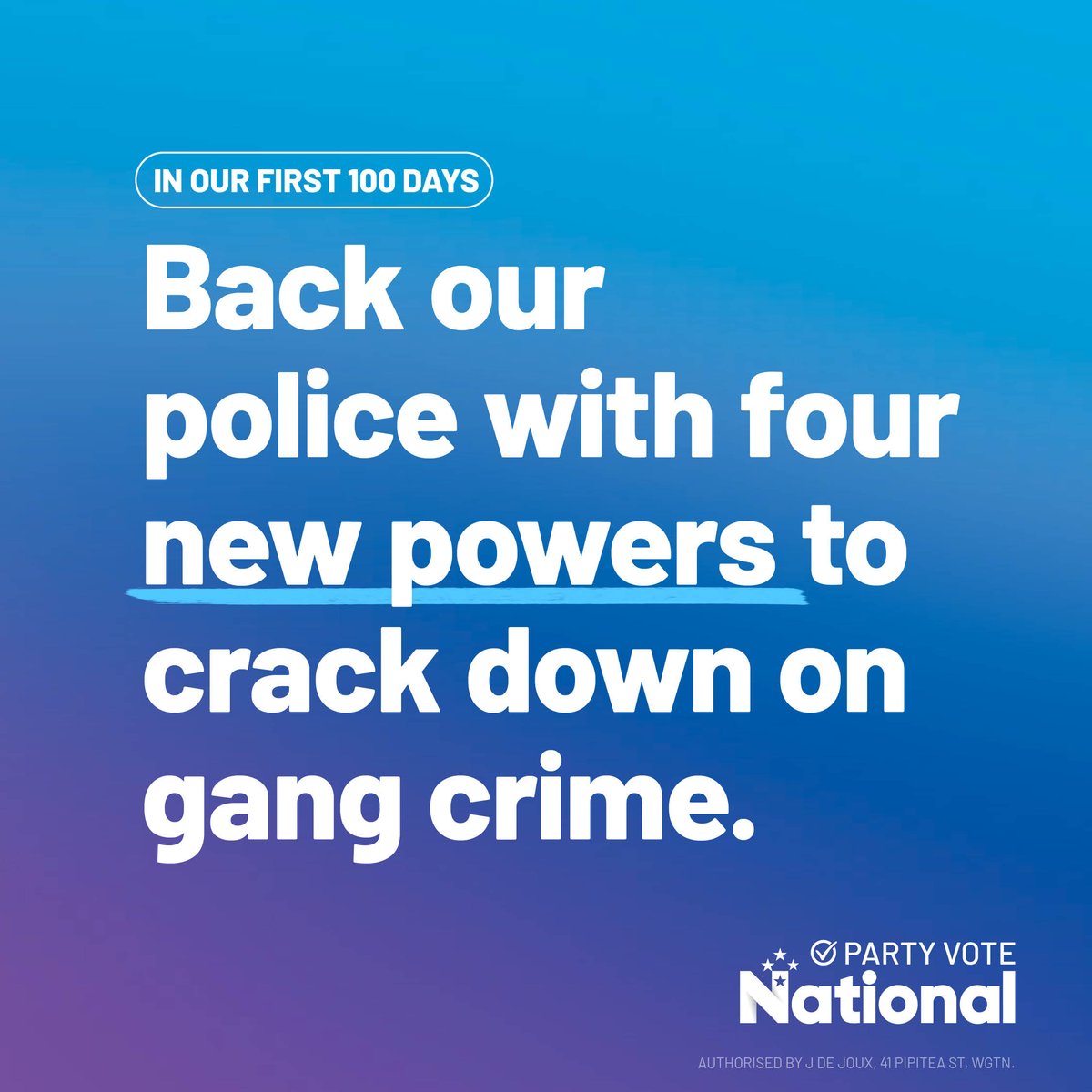 National is serious about restoring law and order and making our communities safer.