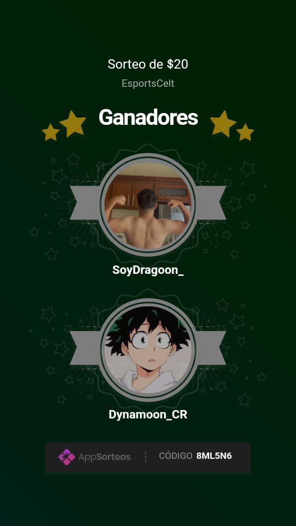 Adriana_flz's tweet photo. Felicidades a los ganadores🎉
@SoyDragoon_  y @Dynamoon_CR

 Mandenme dm ami para reclamar su premio.

Tienen 3 horas⏳ para reclamar su Premio, si no se eligera de nuevo otros ganadores 🍀 @EsportsCelt https://t.co/7Em3yRXoVK