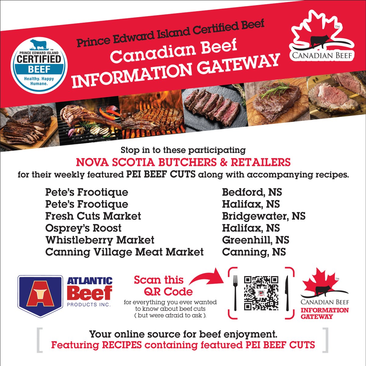 Something delicious is now available at your favourite #LocalBeef butcher shop.

Check out these Nova Scotia butchers &amp; retailers for <a href="/IslandBeef/">Island Beef</a>  PEI Beef Cuts &amp; recipes. And don’t forget to ask about their special featured weekly beef cuts.

islandbeef.ca/pei-beef-infor…
#HealthyBeef