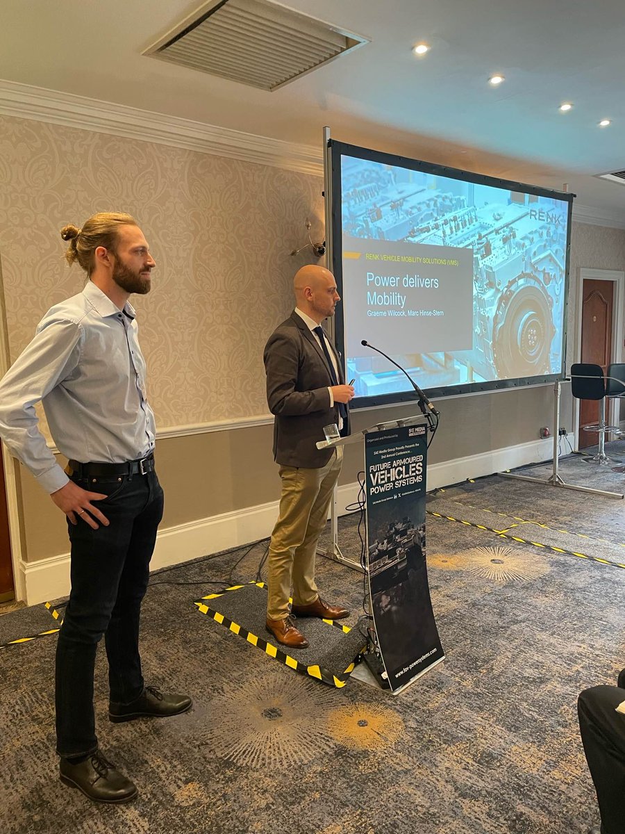 A good couple if days at the @SAEMGDefence Powersystems conference. My colleague and I spoke about power, mobility, hybrid drive systems and how it requires a system approach (engine, Transmission and suspension, which is what #renk and @Horstman_Group deliver!