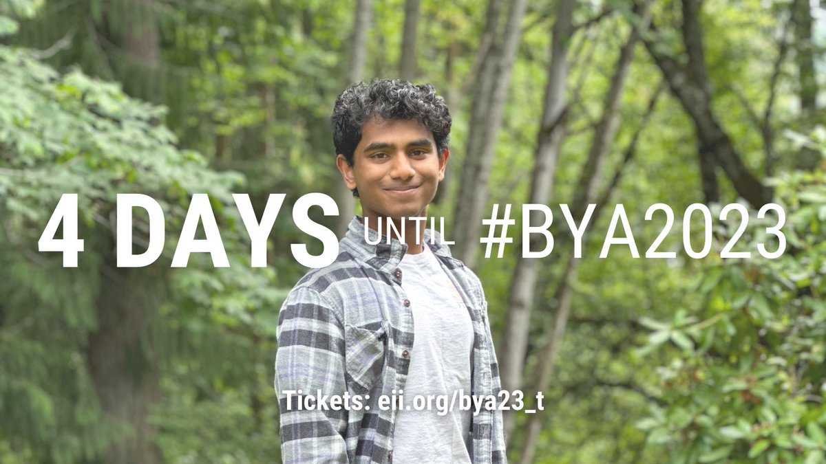 4 days until our #BrowerYouthAwards ceremony in Berkeley, CA, on October 17. Celebrate our inspiring youth leaders as they move forward together. Reserve your free ticket today! eii.org/bya23_t
