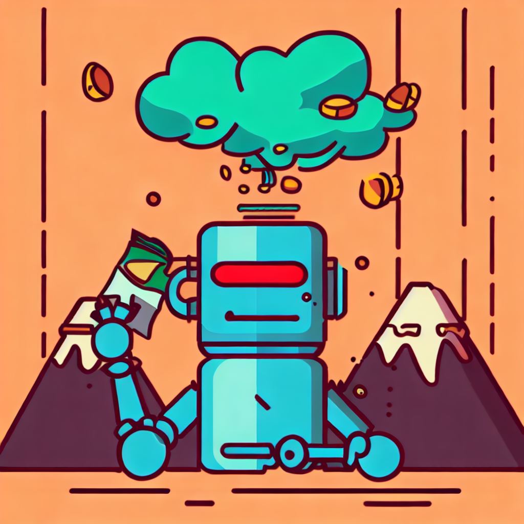 aldino9801's tweet image. #AIArt #RobotMoney #MoneyVolcanos #AI #Robot #Volcano #digitalart