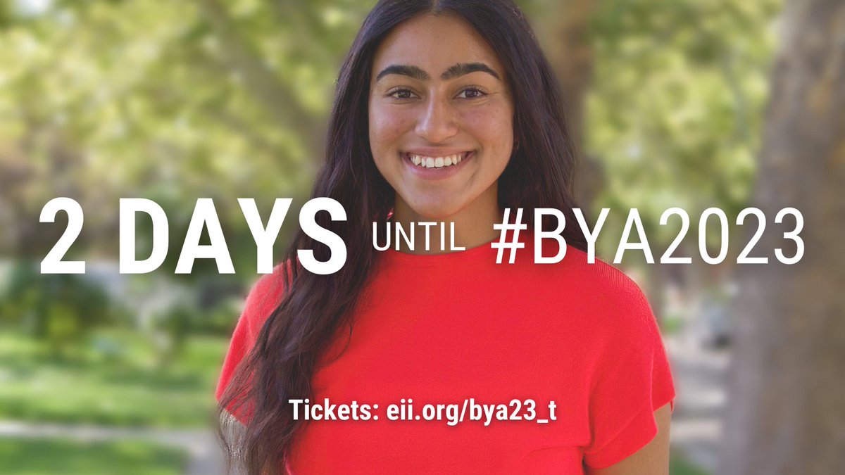 2 days until our #BrowerYouthAwards ceremony in Berkeley, CA, on October 17. Celebrate our inspiring youth leaders as they move forward together. Reserve your free ticket today! eii.org/bya23_t