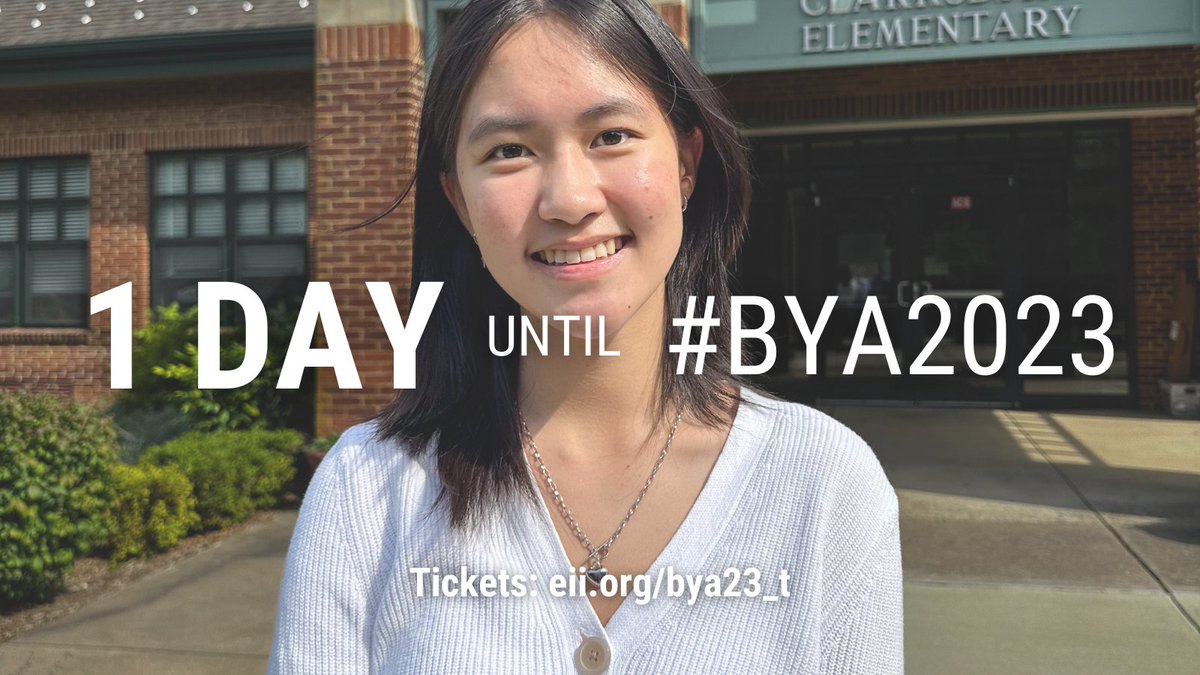 1 day until our #BrowerYouthAwards ceremony in Berkeley, CA. Celebrate our inspiring youth leaders as they move forward together. Reserve your free ticket today! eii.org/bya23_t