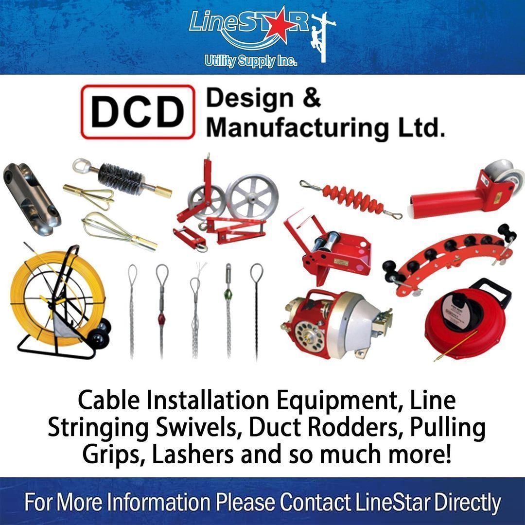 DCD has the very best in Cable Installation Equipment, Line Stringing Swivels, Duct Rodders, Pulling Grips, Lashers and so much more! For more information on any of the products we carry from DCD please contact your nearest LineStar office or visit us online!