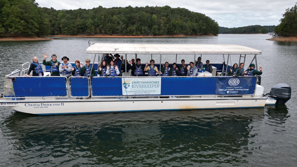 BTCatholic's tweet photo. The AP Environmental Science classes, led by Mrs. Watts-Skinner and Mrs. Allsteadt, visited the Lake Lanier Aquatic Learning Center to experience their subject matter in person with hands-on learning and experiments. #LakeLife #NowAndForever https://t.co/MBKRGsX1X4