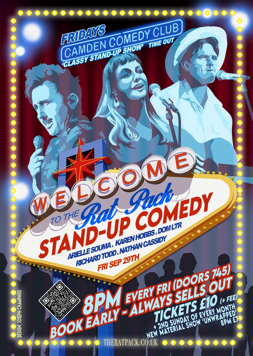 The Rat Pack Stand-up Comedy (@_theratpack) on Twitter photo FRIDAY! <a href="/CamdenComedy/">Camden Comedy Club</a> <a href="/CamdenHead/">Camden Head</a>
Grab tickets quick always sells out!
630pm <a href="/nathancassidy/">Nathan Cassidy</a> FIFTY £6 ⬇️
dice.fm/event/od3py-na…
8pm (doors 745) The Rat Pack inc
@richardtoddtodd
<a href="/phatcomedian/">Arielle Souma</a>
<a href="/karen_hobbs/">Karen Hobbs</a>
<a href="/domltr/">Dom</a>
£10 + fee ⬇️
dice.fm/event/qwda9-th…
#TheRatPackComedy FRIDAY! <a href="/CamdenComedy/">Camden Comedy Club</a> <a href="/CamdenHead/">Camden Head</a>
Grab tickets quick always sells out!
630pm <a href="/nathancassidy/">Nathan Cassidy</a> FIFTY £6 ⬇️
dice.fm/event/od3py-na…
8pm (doors 745) The Rat Pack inc
@richardtoddtodd
<a href="/phatcomedian/">Arielle Souma</a>
<a href="/karen_hobbs/">Karen Hobbs</a>
<a href="/domltr/">Dom</a>
£10 + fee ⬇️
dice.fm/event/qwda9-th…
#TheRatPackComedy