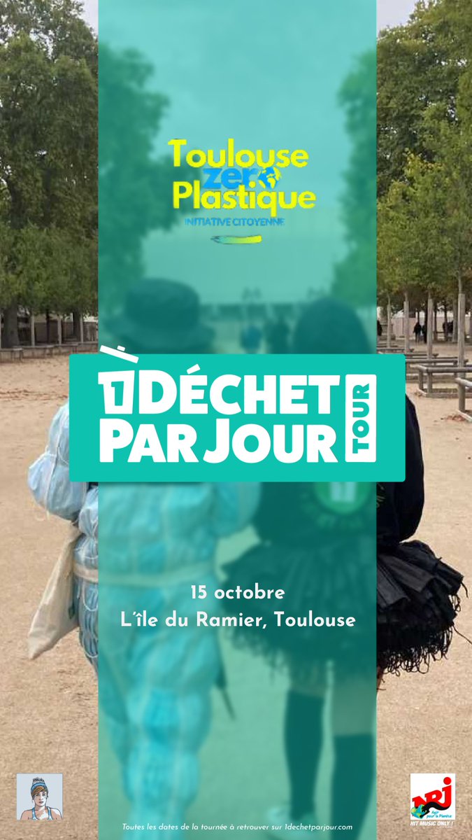 Retrouvons-nous dimanche 15/10 dès 10h30 pour un ramassage déchets sur l'île du #Ramier #Toulouse dans le cadre du @1PieceOfRubbish  Tour avec @NRJToulouse
RDV devant le Stadium de #Toulouse.
Venez avec gants, baskets et bonne humeur. On s'occupe du reste. #cleanwalk