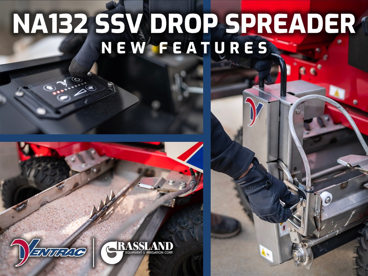 GrasslandCorp's tweet photo. They heard you... The new @ventrac NA132 SSV Drop Spreader comes with some highly anticipated features including a quick-release slide out hopper, bag opener, and 29" drop pattern.
#grassland #grasslandequipment #ventrac #SSV #dropspreader https://t.co/uXMcSOOtTy