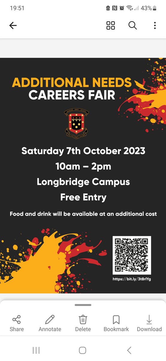 Saturday 7th October, <a href="/BarkingAbbeySch/">Barking Abbey School</a> is hosting its first ever Additional Needs Careers Fair! 
There will be a range of employees ready to talk about career choices that might be of interest. 
Book your ticket and come along!
#AdditionalNeeds #Careers #LifeChoices #Aspirations