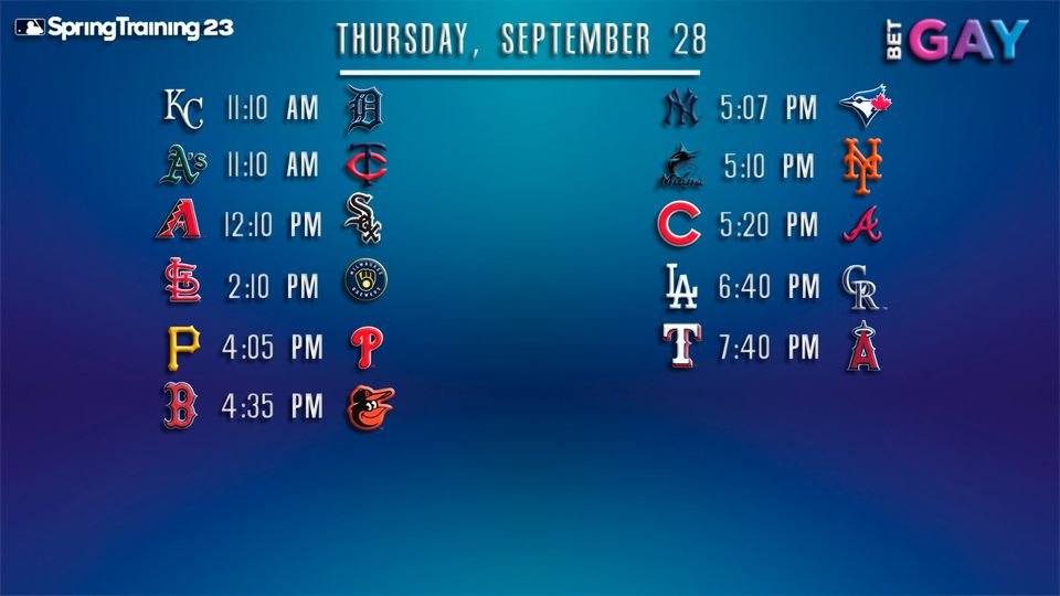 betgayfun's tweet image. #MLB #springtraining2023 #schedule
Calendario de hoy que no debes perderte!👀🔥⚾️🔥🔥⚾️🔥👀