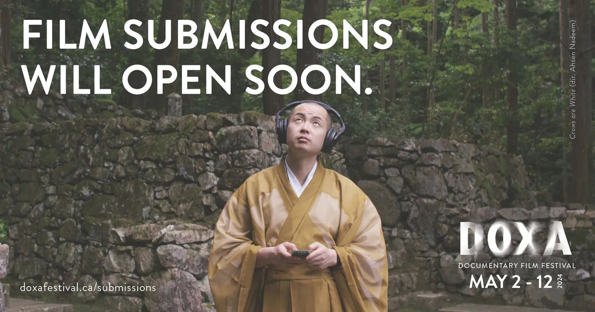 DOXA 2024 submissions aren't open yet! But they will be soon, so stay tuned. Submissions for our 23rd annual festival will open on Weds, Nov. 1st ⏳ Visit our website for more information 👉 doxafestival.ca/submissions