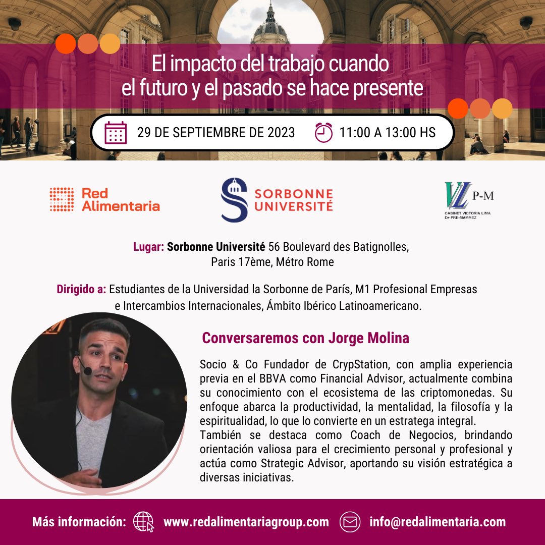 Redalimentaria's tweet photo. 🤗 Nos complace anunciarles que hemos sido invitados una vez más a dar una conferencia en la📍Universidad de la Sorbonne de París-Francia 🇫🇷🌍 este 🗓 viernes 29/9
#RedAlimentaria #Sorbonne #Paris #Francia https://t.co/3dXQcLUNyC