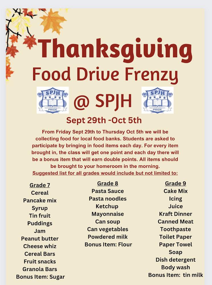 Starting tomorrow and running until October 5, we kick off our annual Thanksgiving Food Drive Frenzy! 🎉 🙏🍽️ #FoodBankDrive #CommunitySupport'