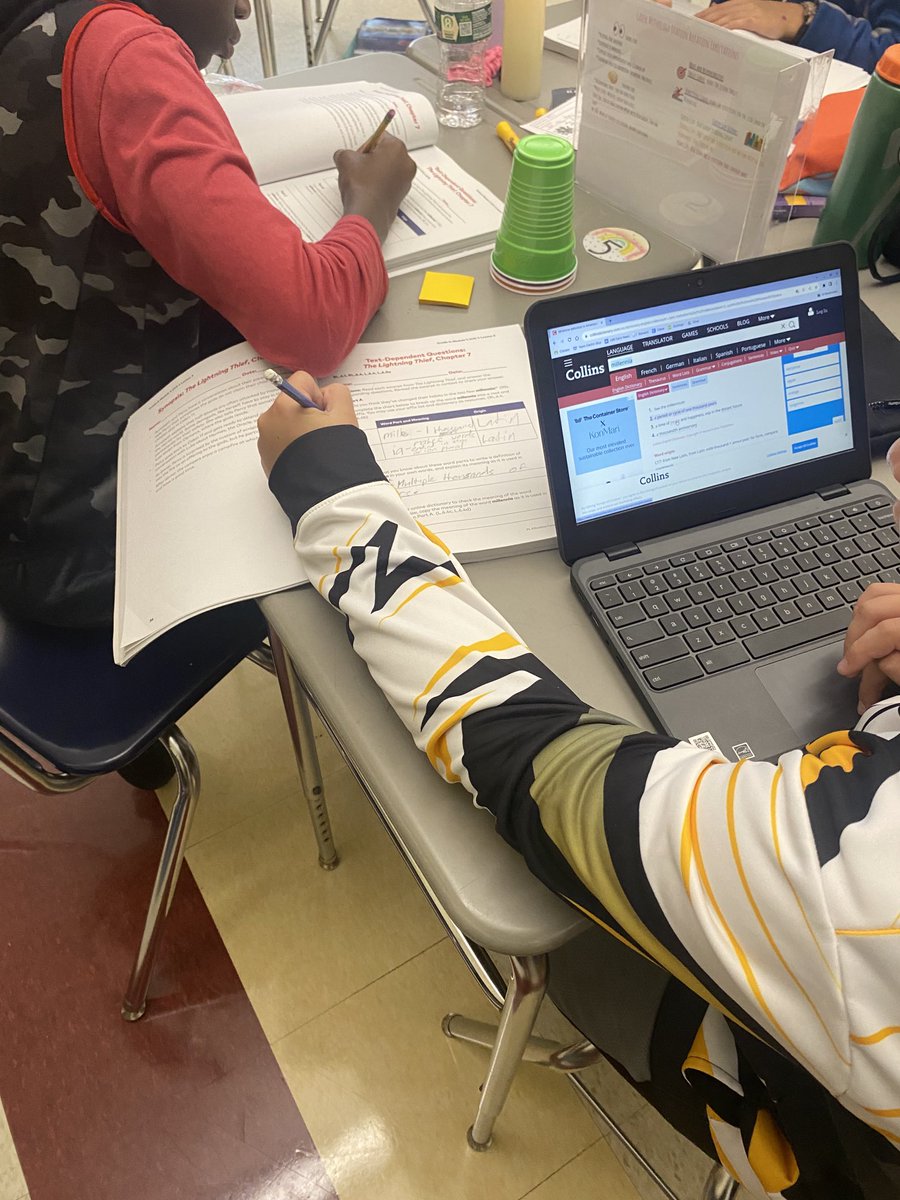adelfarno's tweet photo. LMS 6th graders working hard in collaborative stations to analyze informational text and determine the meaning of  unfamiliar words by breaking them into parts! ⁦@KevinJ_McNamara⁩ ⁦@lincolnmiddleri⁩ ⁦@ELeducation⁩ https://t.co/VVmdsj3Jmr