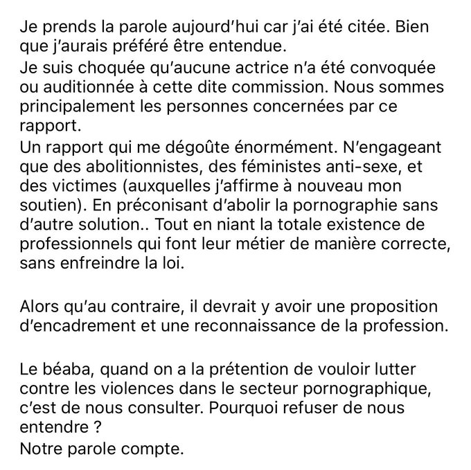 2 pic. Ma réponse pour le @HCEfh après m’avoir citée dans leur synthèse : « PORNOCRIMINALITÉ mettons