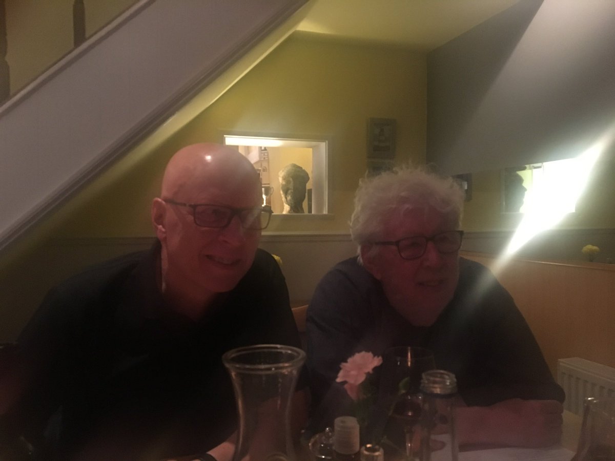 @NormalComposers Here he is, in another restaurant, with @pcashian (sausage not pictured)