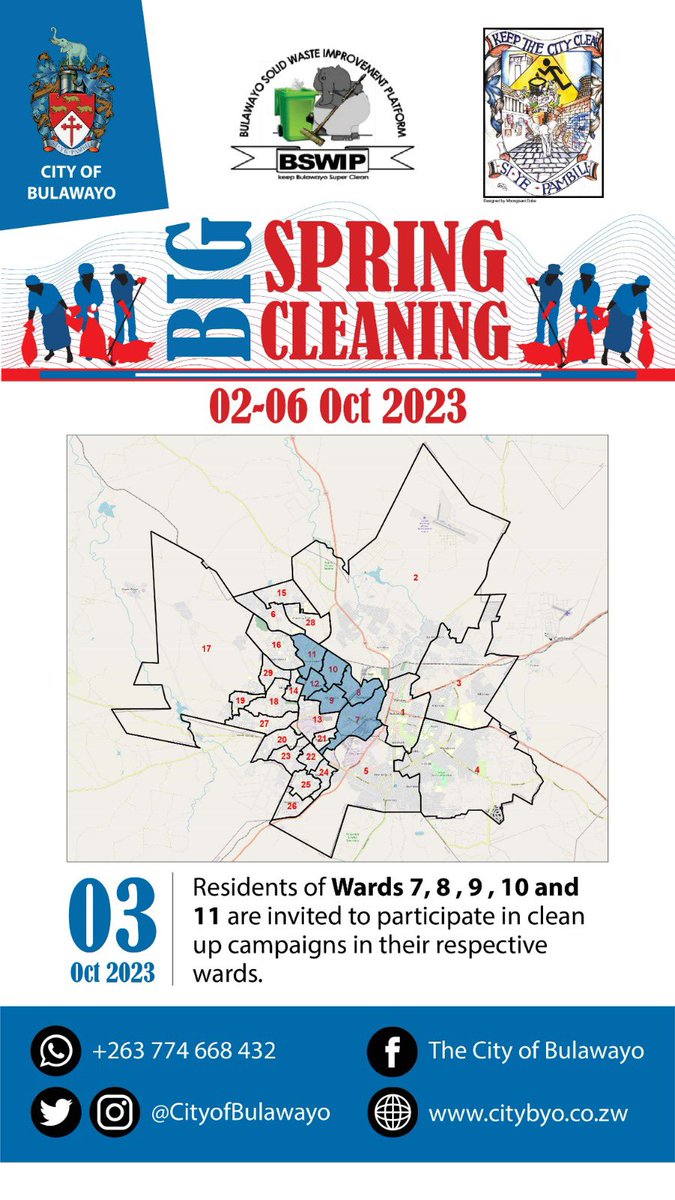 CityofBulawayo's tweet photo. You can also join the Councillors through the various  Ward clean ups #SpringCleaning2023. https://t.co/iVBYjUwkjx