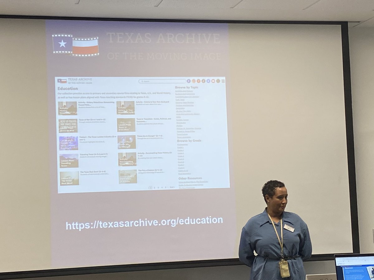 Learning about a great free resource for Social Studies, the Texas Archive of the Moving Image <a href="/texasarchive/">TAMI</a> from FBISD’s own <a href="/ChasAlade/">Chassidy Olainu-Alade</a>.  Check it out teachers!!! #FBISDSecSS