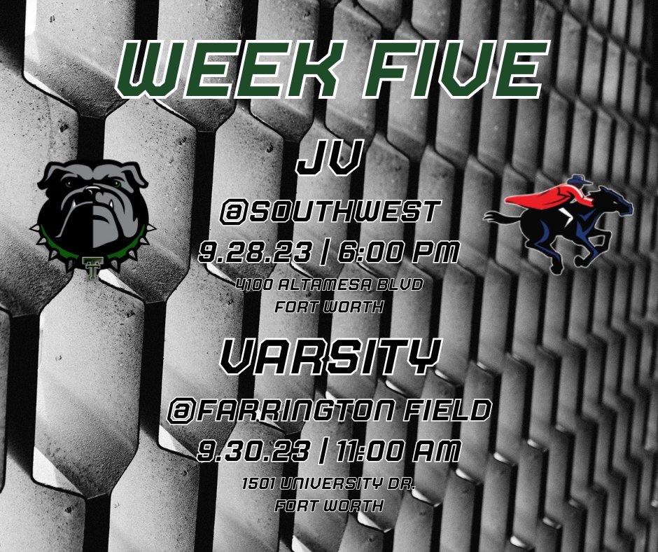 TTfb_Booster's tweet photo. Join us tonight as we cheer on our JV &amp; then again Saturday morning as our Varsity will take the field at Farrington for our first home game of the season! 🏈 Varsity tickets can be purchased through the 'GO FAN' app or via the link below. ⬇️ @TrimbleTechFB @TTHSBulldogs https://t.co/nmheIA2CSZ