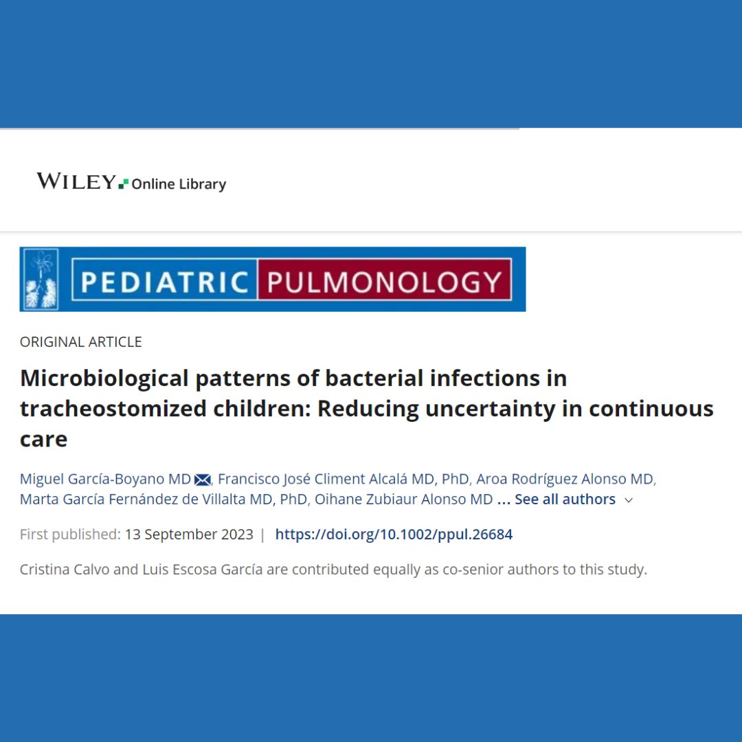 seipweb's tweet photo. 🆕 #PapersSEIP #GT_IRAS Microbiological patterns of bacterial infections in tracheostomized children: Reducing uncertainty in continuous care - García‐Boyano - Pediatric Pulmonology @LuisEscosa @CcalvoreyRITIP
https://t.co/NtWX4PchT0 https://t.co/D2eDjBWYIb