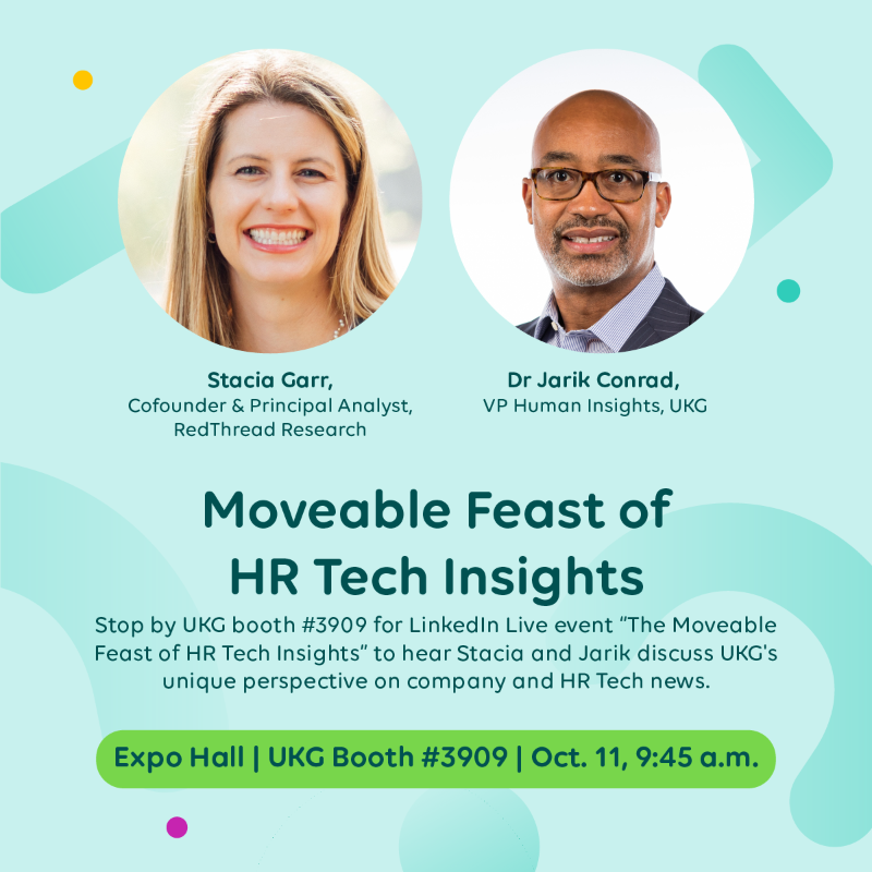 UKGInc's tweet photo. 🚨 It's happening live at @HRTechConf 2023!
Dr. Jarik Conrad, VP of Human Insights at UKG, will make a guest appearance on @SapientInsights' podcast and @redthreadre's LinkedIn live.
#WeAreUKG #HRTech2023 #HRSolutions #HCMTechnology #Podcast