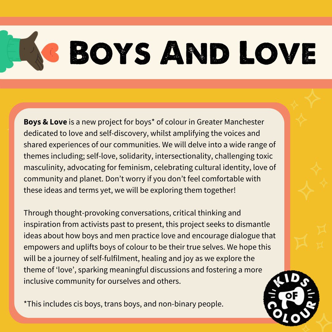KidsOfColourHQ's tweet photo. 🫶 BOYS AND LOVE 🫶

Our Boys and Love Project Coordinators Nuradin and Balraj wanted to say hello! 

The project is coming soon 🤩. https://t.co/TgjSYA9hfv