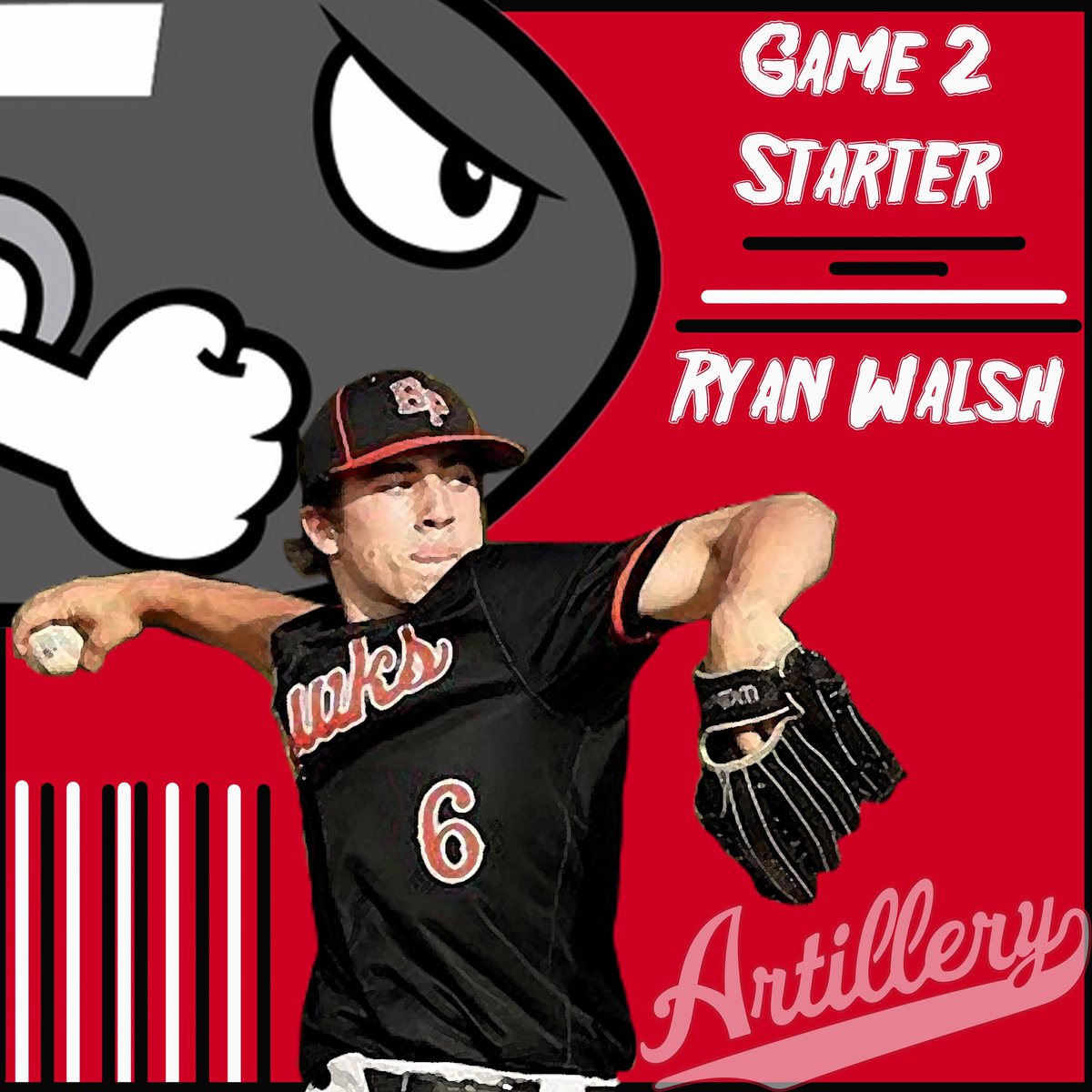 Game 2 Starter for the #rolltillery 🚀 2025 grad @PerfectGameUSA #underclass Crew 🧑🏼‍🚀 @Walsh43_ RHP 🔥 2:45 Start on Sept. 30th ⏰ Big time pitch ability with an upper 80’s to 90mph Fastball ⛽️ #uncommitted PA Native Top 500 Player @PG_Scouting 📝