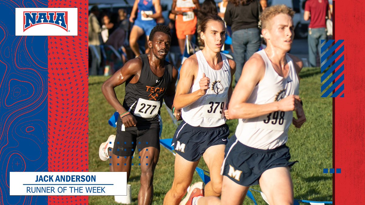 M🏃‍♂️
Congrats to Jack Anderson, this week's men's #NAIAXC Runner of the Week! Click the link below to check-out his award-winning performance.

Full release--&gt; bit.ly/3ruRsIm

#NAIAPOTW #CollegeCrossCountry